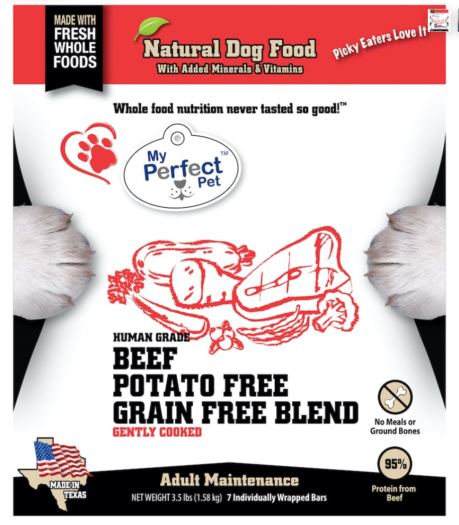 My Perfect Pet Gently Cooked/Frozen Grain Free, Beef, Potato-Free Dog Food