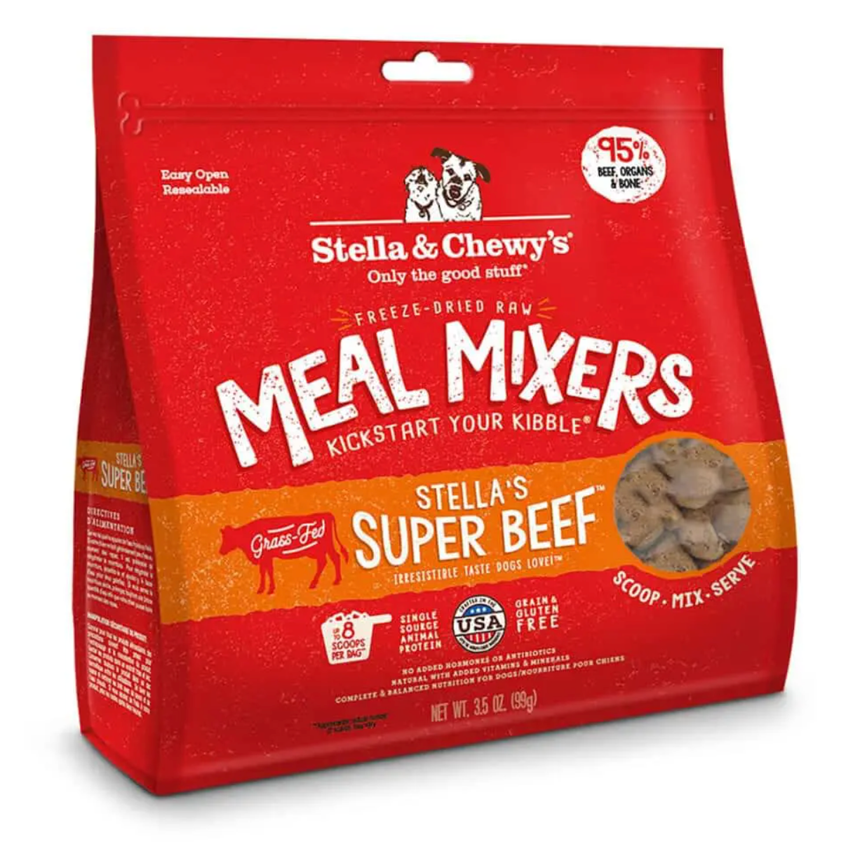Stella & Chewy's Super Beef Freeze Dried Meal Mixers 18 oz