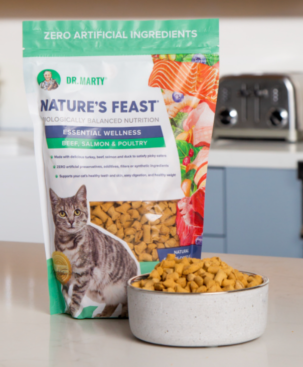 Dr. Marty "Nature's Feast" Essential Wellness Beef, Salmon & Poultry Freeze Dried Raw Cat Food