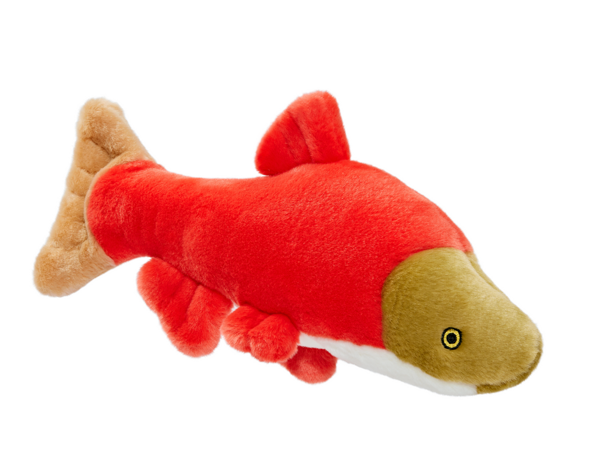 Squeaky fish dog top toy