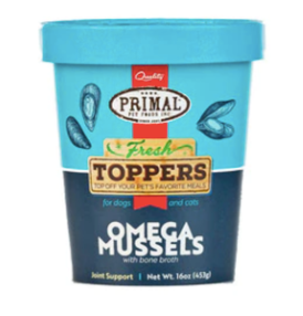 Primal Frozen "Fresh Toppers" Omega Mussels For Dog & Cats