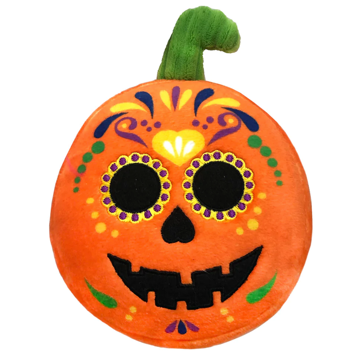 Huxley & Kent Lulubelles Sugar Skull Pumpkin Halloween Plush Dog Toy