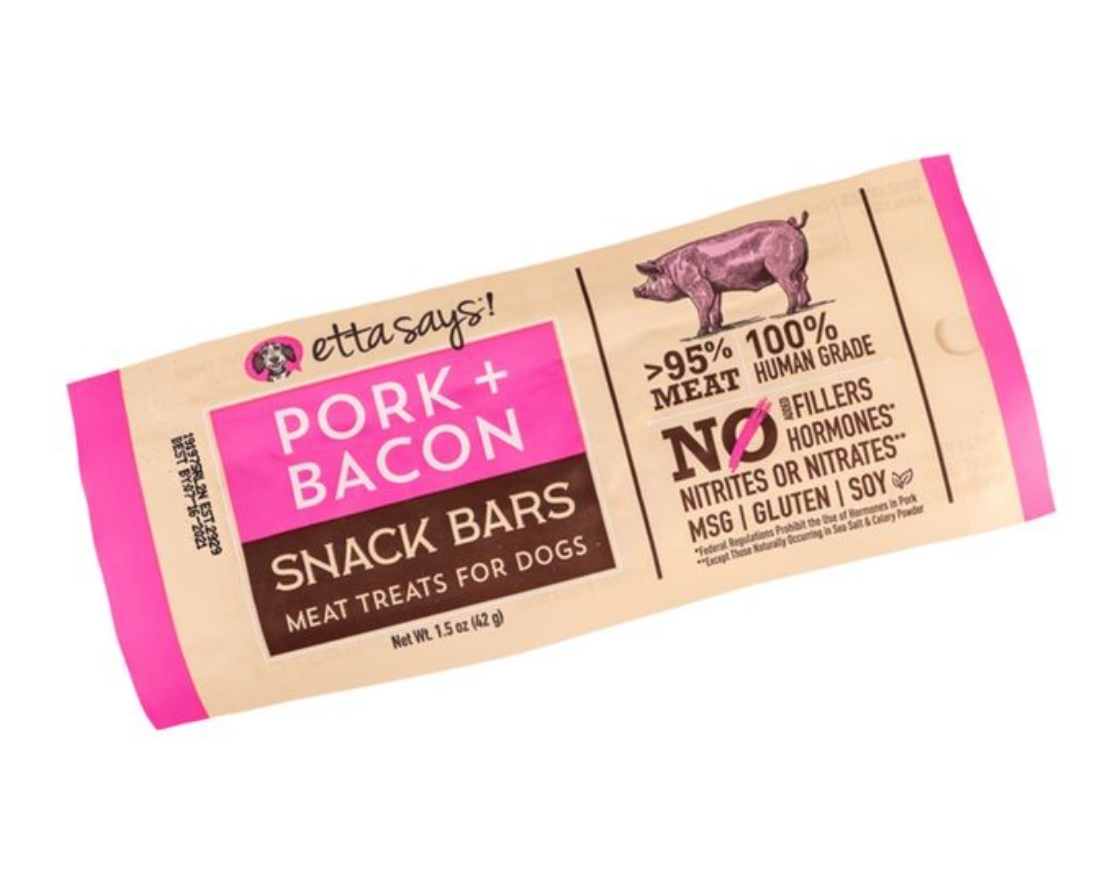 Etta Says Pork + Bacon Soft Snack Bars For Dogs