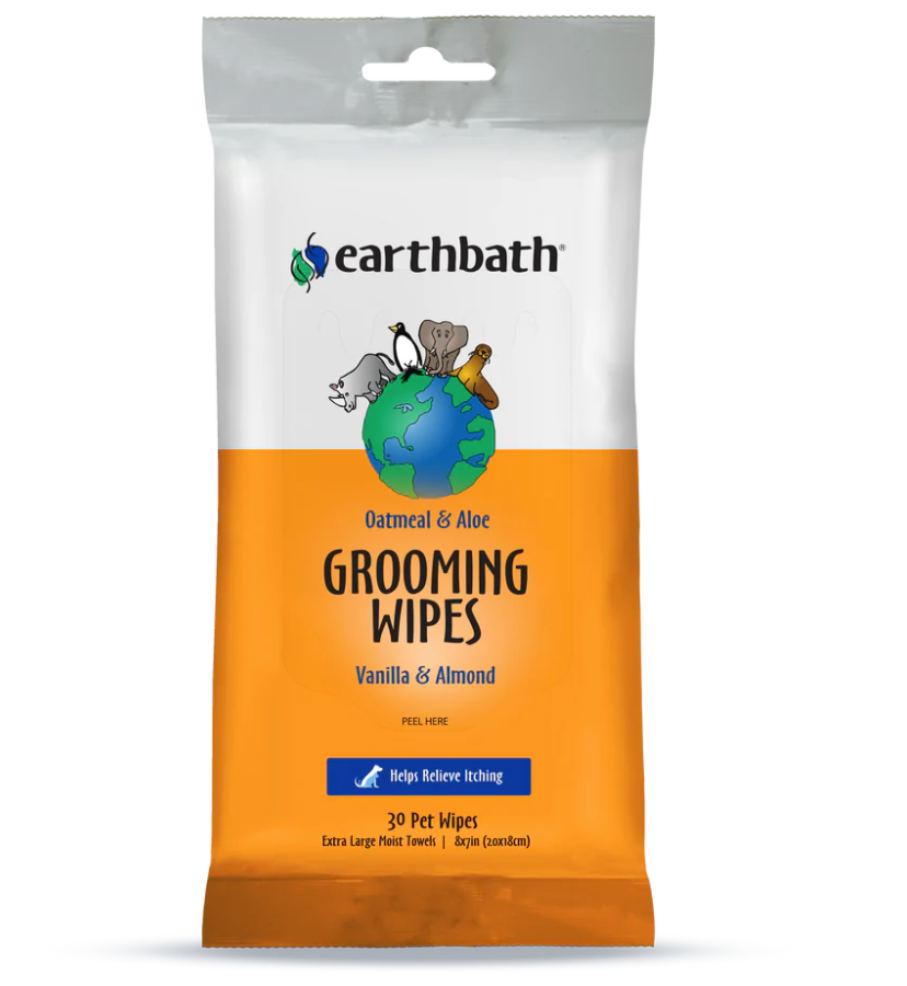 Earthbath Oatmeal & Aloe Wipes For Cats & Dogs, Vanilla & Almond, 100 count