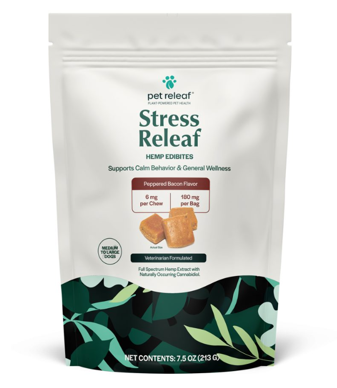 Pet Releaf Hemp Edibites Stress Relief Treats Peppered Bacon