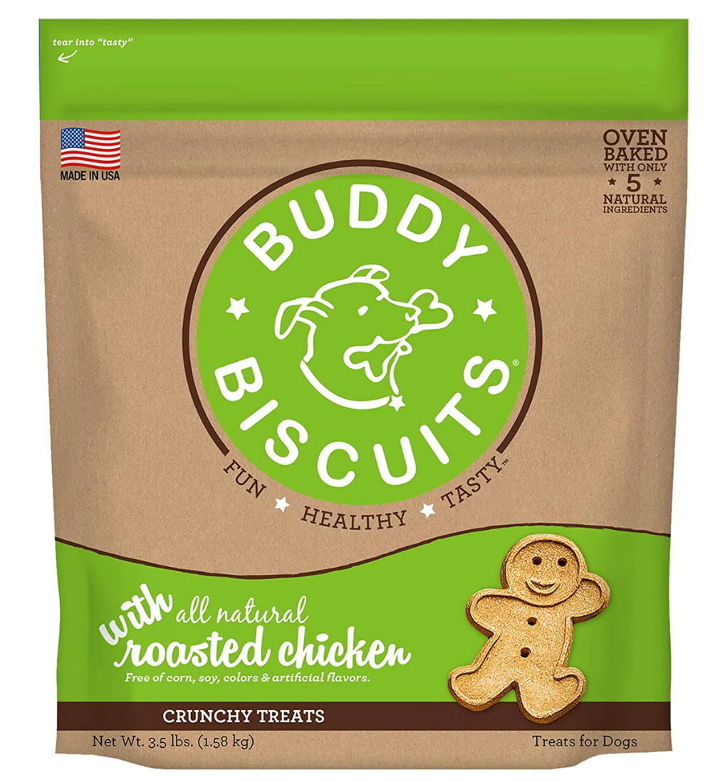 Buddy Biscuits Oven Baked Healthy Whole Grain Crunchy Dog Treats, Roasted Chicken