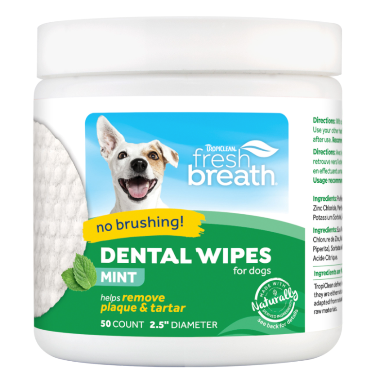 Tropiclean Fresh Breath Dental Wipes For Dogs, Mint