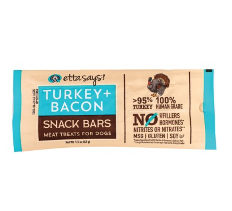 Etta Says Turkey + Bacon Soft Snack Bars For Dogs