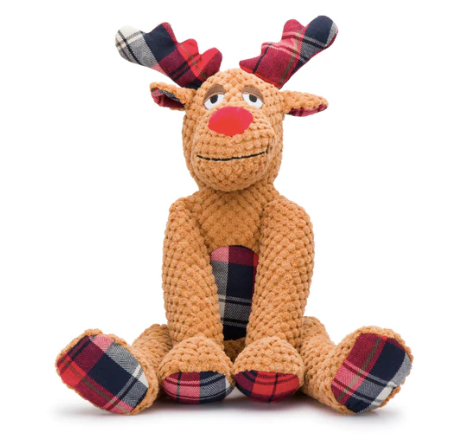 FabDog "Floppy Reindeer" Plush Dog Toy