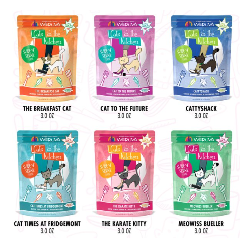 Weruva Cats in the Kitchen "The Brat Pack" Variety Cat Food Pouches, 3-oz pouch, case of 12
