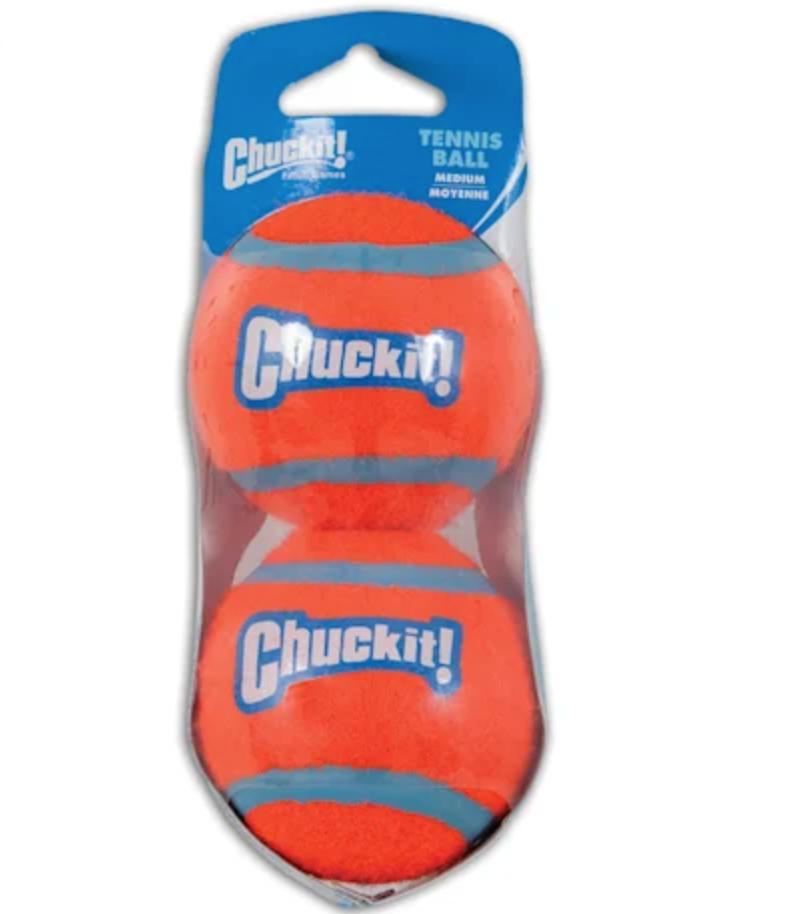 ChuckIt!  Fuzzy Tennis Balls, Set of 2 -  Medium Size