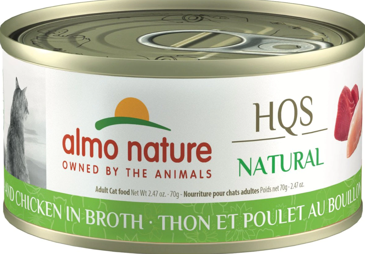 Almo Nature HQS Natural Tuna & Chicken in Broth Grain-Free Canned Cat Food, 2.47-oz, case of 24