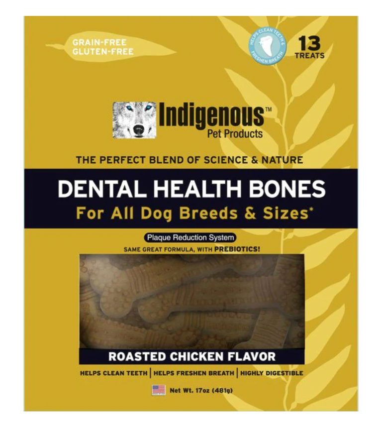 Indigenous Pet Dental Health Dog Bones 13 count, Roasted Chicken