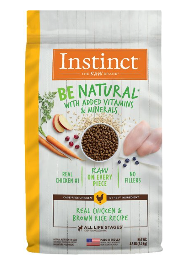 Instinct Be Natural Real Chicken & Brown Rice Recipe Freeze-Dried Raw Coated Dry Dog Food