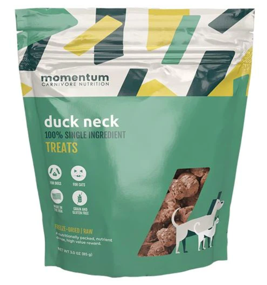 Momentum Carnivore Nutrition Dog Treats, Duck Necks