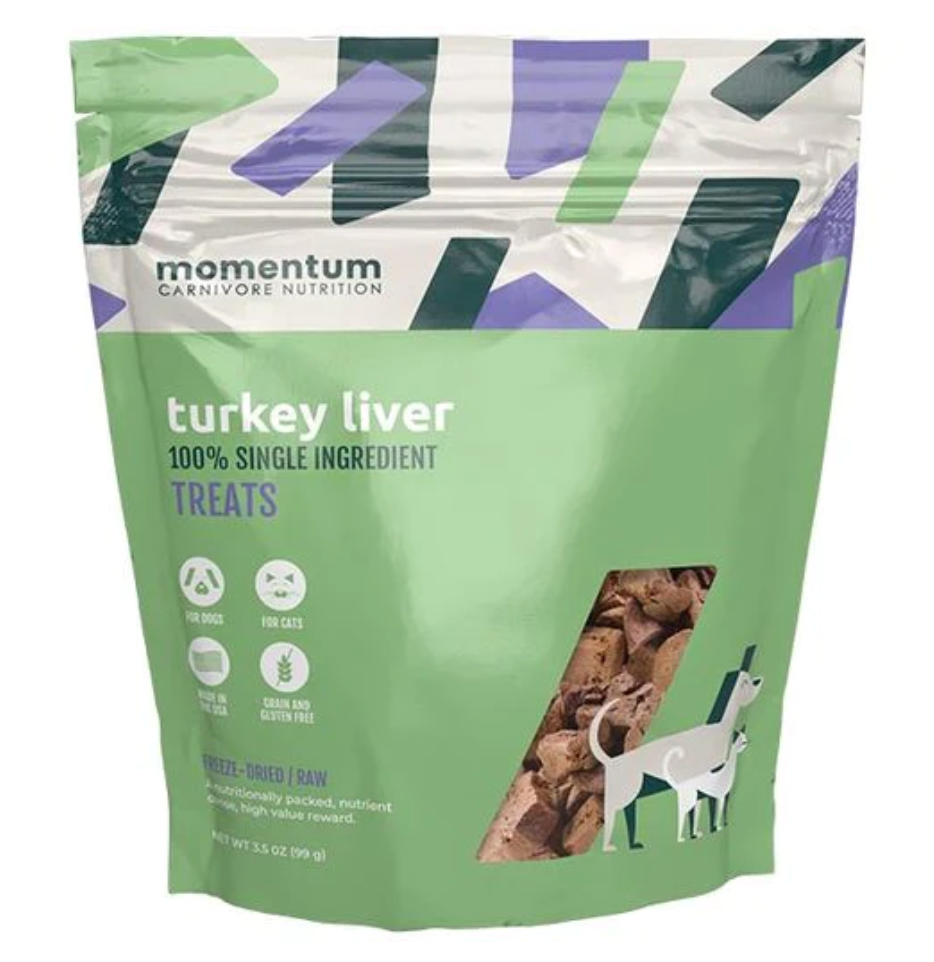 Momentum Carnivore Nutrition Dog Treats, Turkey Liver