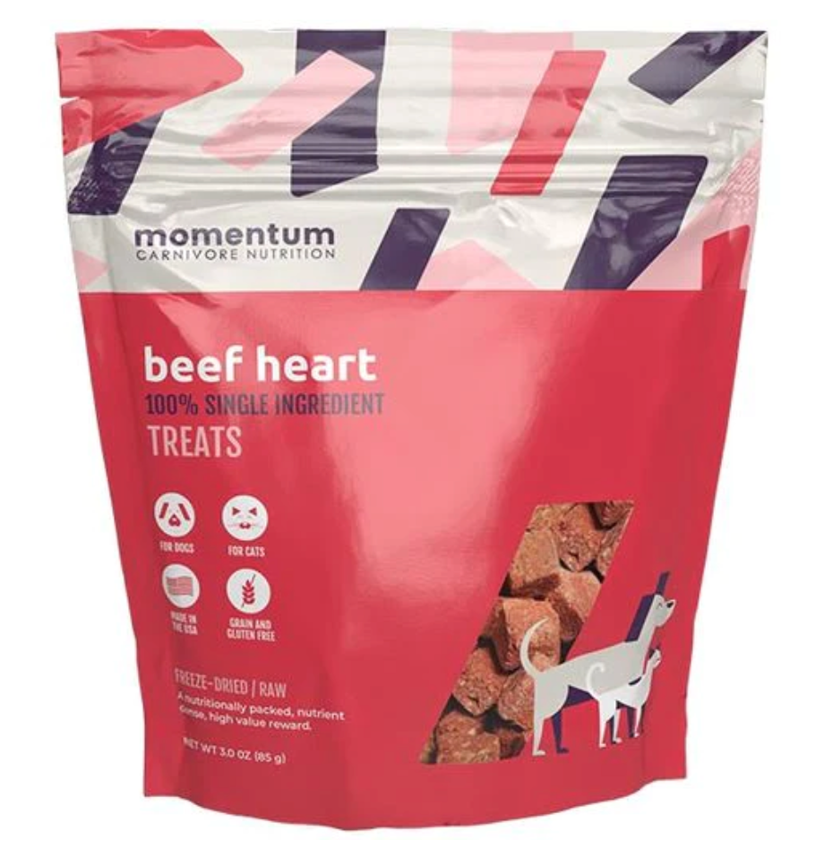 Momentum Carnivore Nutrition Dog Treats, Beef Hearts