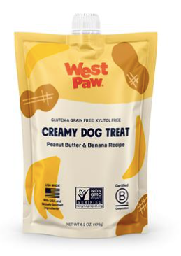 West Paw Creamy Dog Treat, Peanut Butter Banana flavor