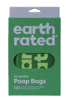 EarthRated 120 Easy-Tie Lavender Scented Poop Bags With Handles
