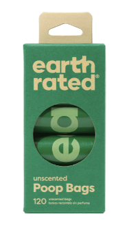 EarthRated 120 Unscented Poop Bags, 8 pack rolls