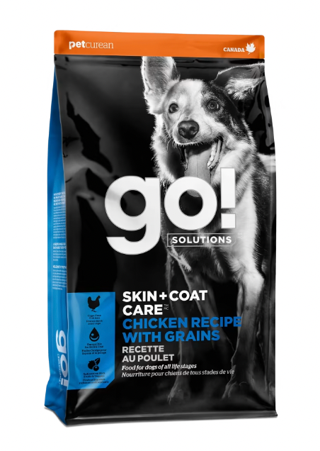 Petcurean Go! Solutions Skin & Coat Care, Chicken Recipe with Grains Dry Dog Food