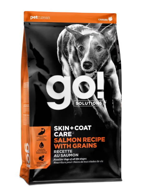 Petcurean Go! Solutions Skin & Coat Care, Salmon Recipe with Grains Dry Dog Food
