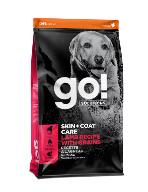 Petcurean Go! Solutions Skin & Coat Care, Lamb Recipe with Grains Dry Dog Food