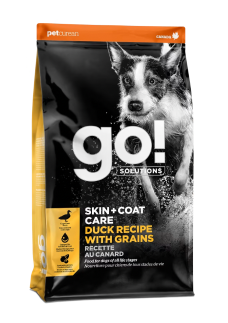 Petcurean Go! Solutions Skin & Coat Care, Duck Recipe with Grains Dry Dog Food