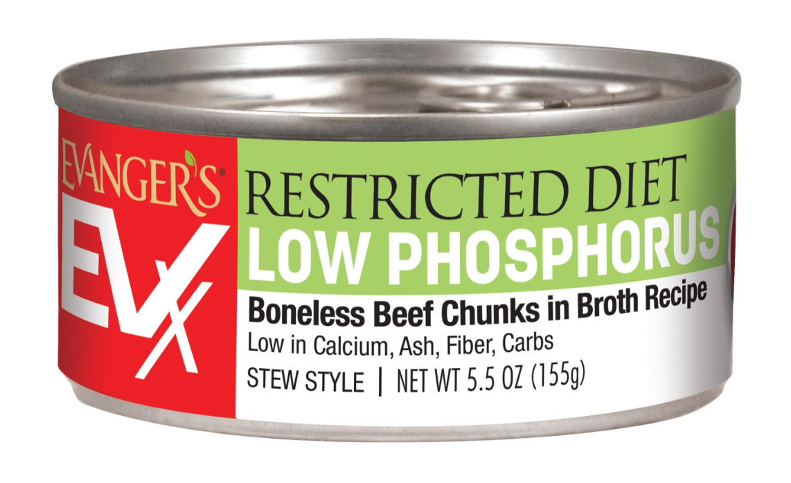 Evanger's EVX Restricted Diet Low Phosphorous, Boneless Beef Chunks Recipe 5.5 oz