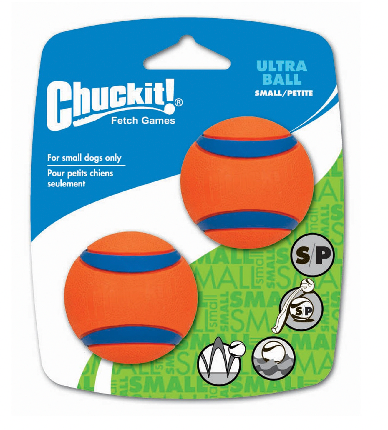 ChuckIt!  Ultra Tough Rubber Ball Toys, Small 2-pack