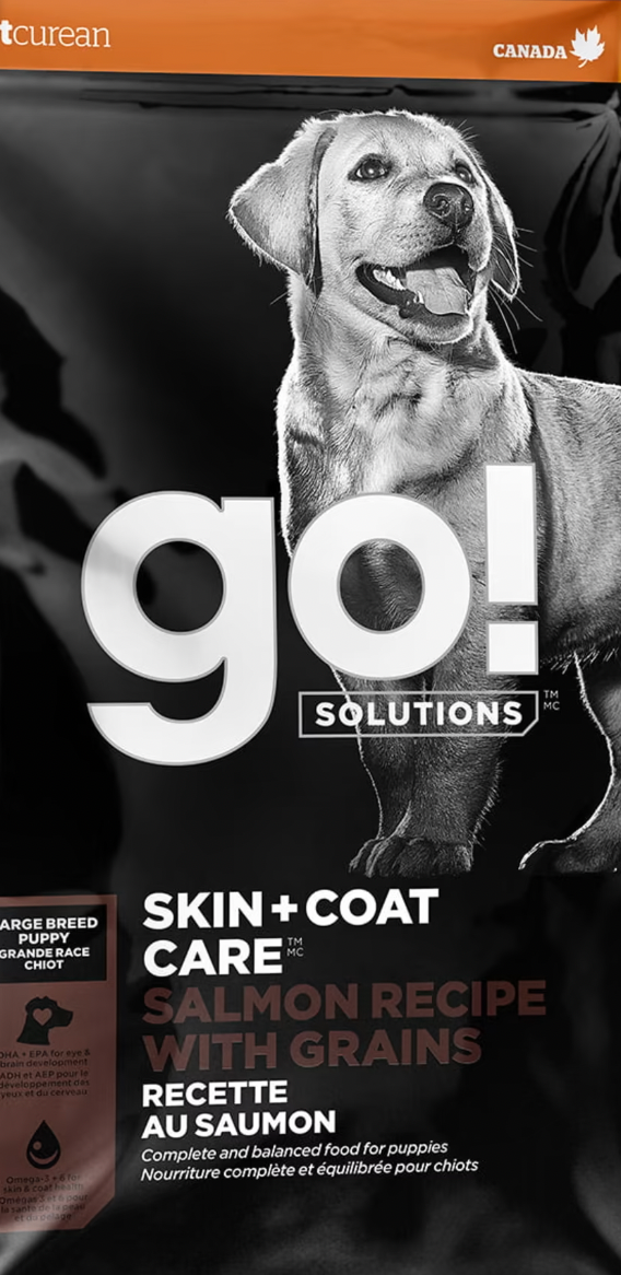 Petcurean Go! Solutions Skin & Coat Care, Large Breed Puppy Salmon Recipe with Grains