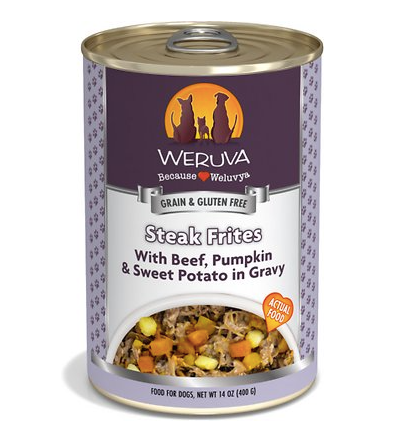 Weruva Classics "Steak Frites" with Beef, Pumpkin & Sweet Potatoes in Gravy Grain-Free Canned Dog Food