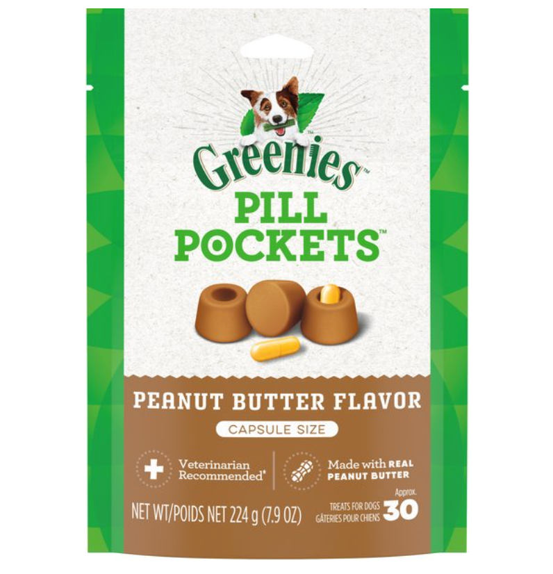 Greenies Pill Pockets for Dogs Capsule Sized, Multiple Flavors - 7.9 oz. Size