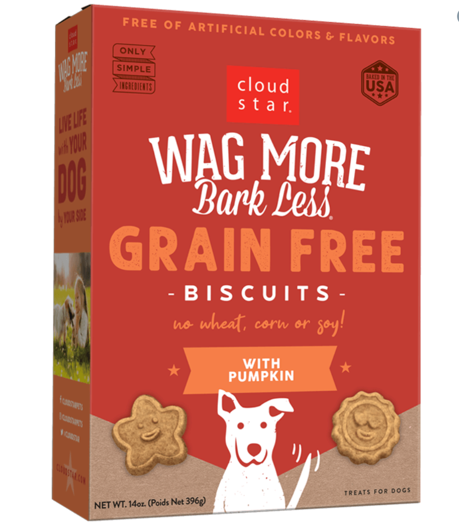 Cloud Star Wag More Bark Less Grain-Free Oven Baked with Natural Puimpkin Dog Treats