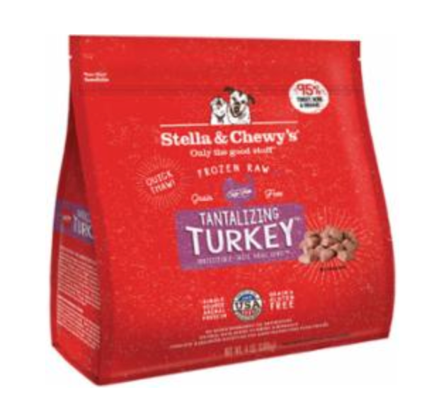 Stella & Chewy's Dog Frozen Dinner Morsels Tantilizing Turkey 4 lbs