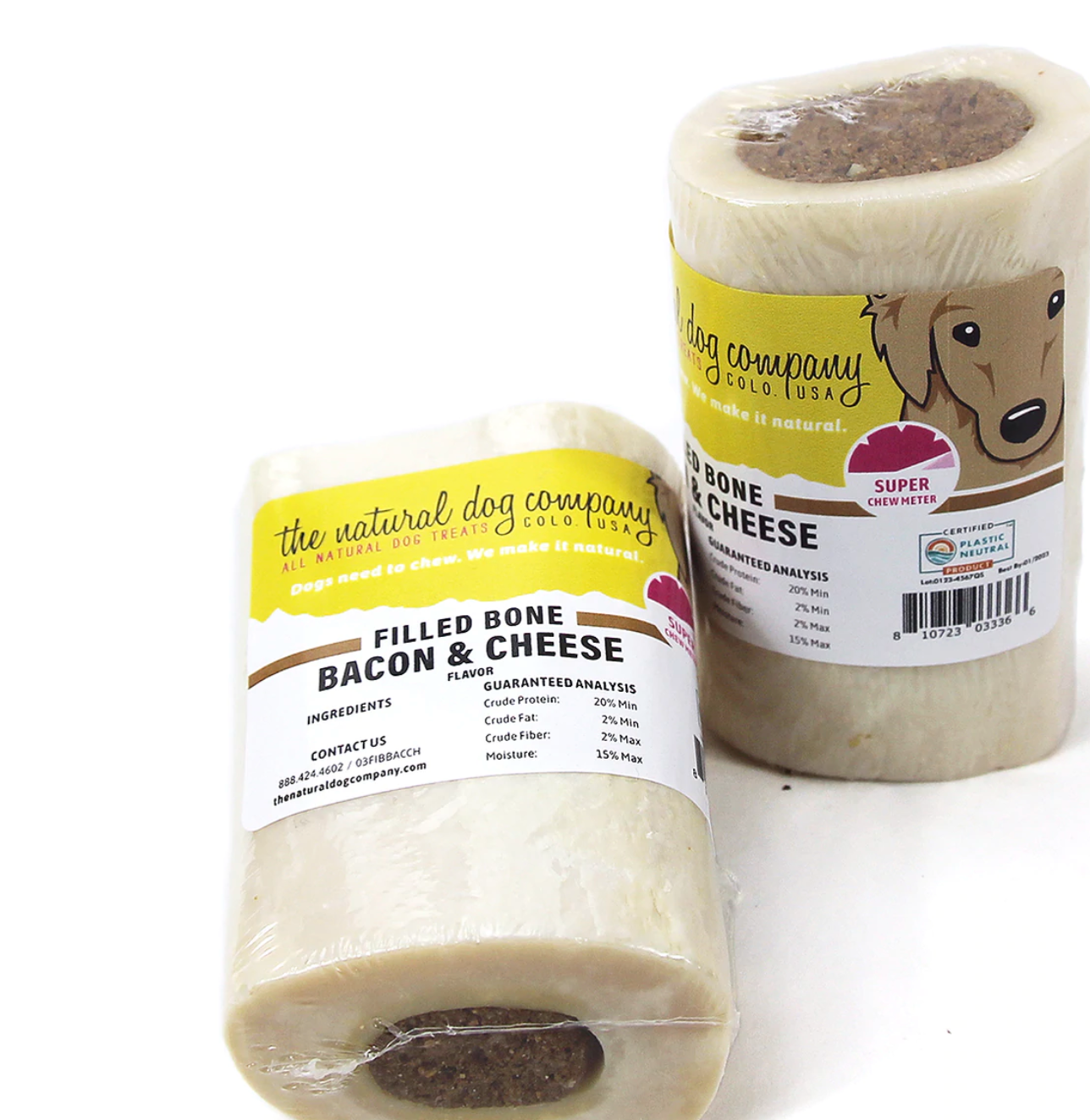 Tuesday's Natural Dog Company 3" Filled Bone - Bacon and Cheese Flavor