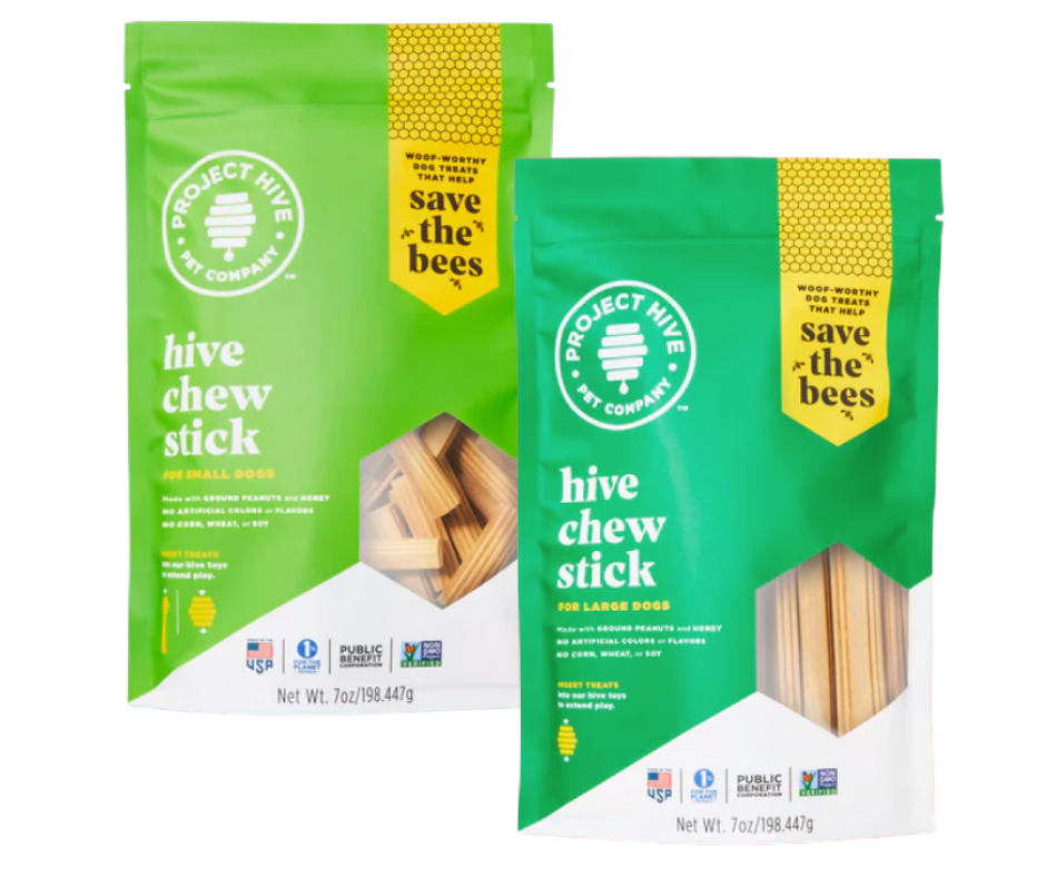 Project Hive Pet Company Chew Sticks, 7 oz bags, 2 Sizes